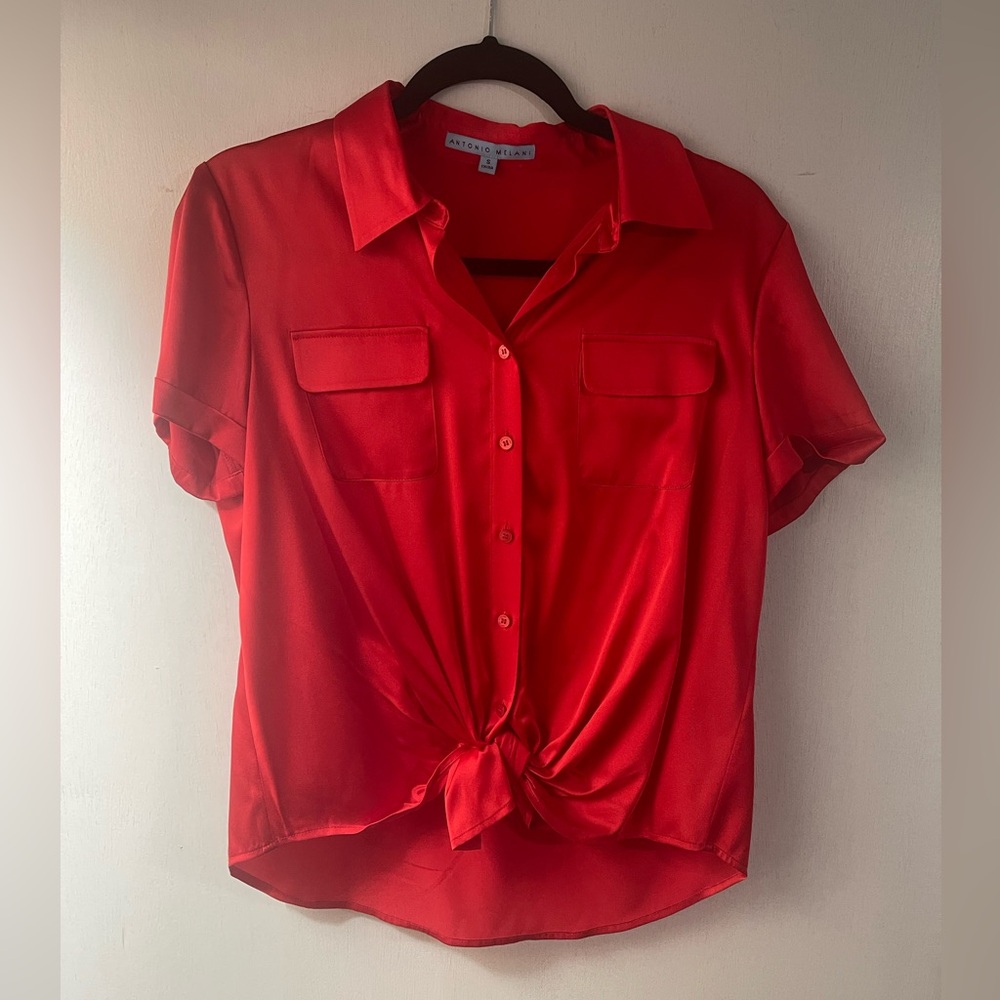 ANTONIO MELANI Scarlet Button-Down Shirt